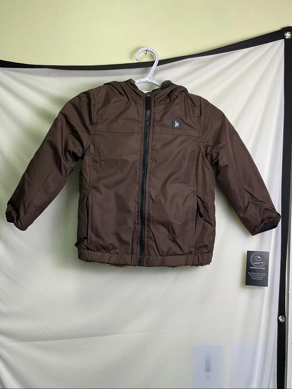 London Fog Kids Reversible Sherpa - Brown/Orange & Black